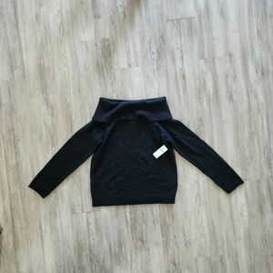 Anthropologie Black Off-Shoulder Sweater